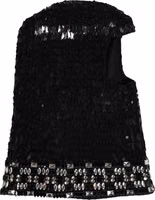 Black Wool Crystal Embellished Balaclava Hat 3