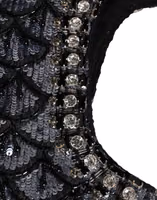 Black Wool Crystal Embellished Balaclava Hat 3