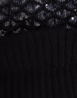 Black Wool Crystal Embellished Balaclava Hat 5