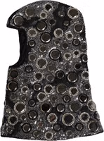 Black Wool Crystal Embellished Balaclava Hat 3