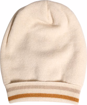 Beige Cashmere Knitted Women Winter Beanie Hat