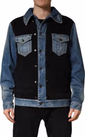 Black Blue Cotton Denim Blouson Men  Jacket 1