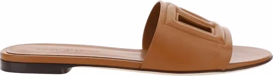 Brown Calf Leather Bos Taurus Flat Sandals