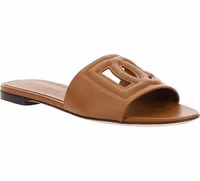 Brown Calf Leather Bos Taurus Flat Sandals 2