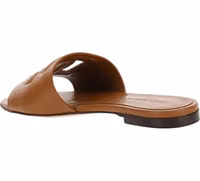 Brown Calf Leather Bos Taurus Flat Sandals 3