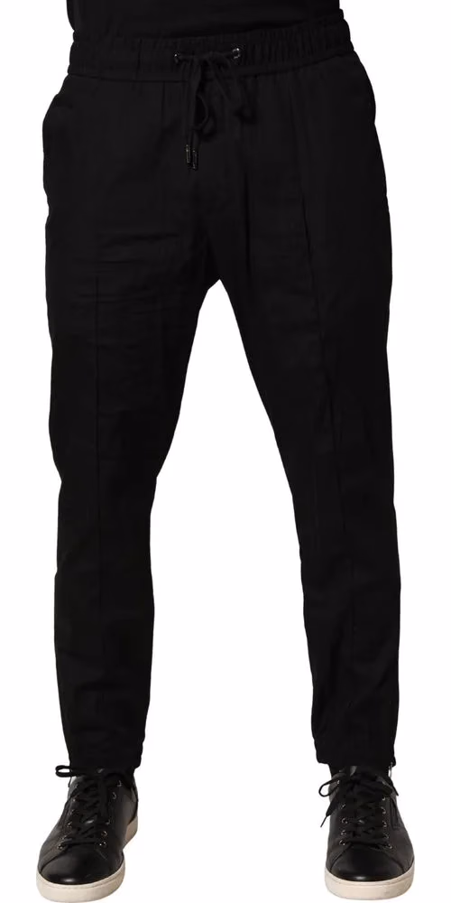 Black Cotton Skinny Men Jogger Trouser Pants