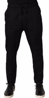 Black Cotton Skinny Men Jogger Trouser Pants 1