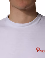 White Logo Embroidery Cotton Men Crew Neck T-shirt 4
