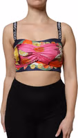 Multicolor Silk Cropped Bustier Corset Top 1
