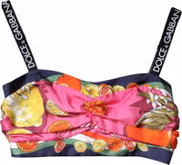 Multicolor Silk Cropped Bustier Corset Top 4