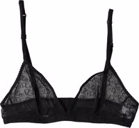 Black Logo Mania Sheer Soft Cup Bra Underwear 1