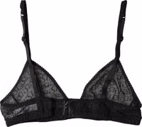 Black Logo Mania Sheer Soft Cup Bra Underwear 3