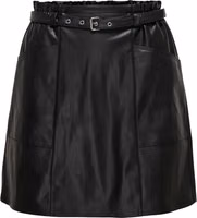 Black Polyester Mini Skirt 1