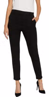 Black Polyester Casual Pants 1