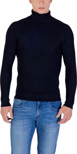 Blue Viscose Turtleneck