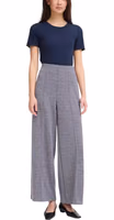 Blue Polyester Casual Pants 4