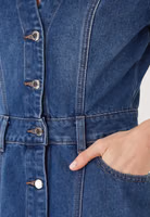 فستان ميدي أزرق من القطن 3