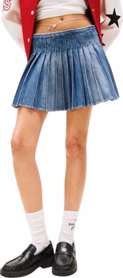 Blue Recycled Cotton Mini Skirt
