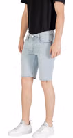 Light Blue Cotton Bermuda Shorts 3