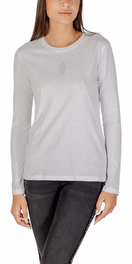 White Cotton Long Sleeve T-Shirt