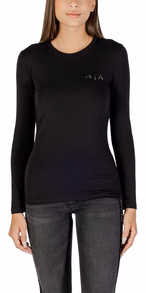 Black Cotton Long Sleeve T-Shirt