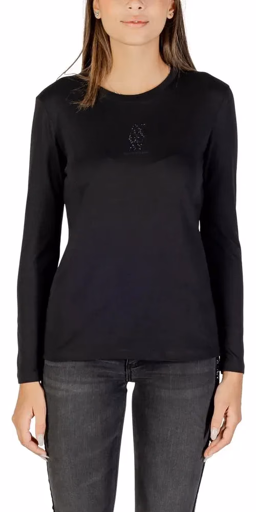 Black Cotton Long Sleeve T-Shirt