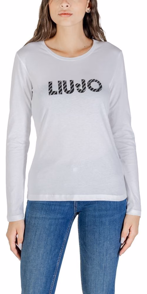 White Cotton Long Sleeve T-Shirt