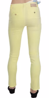 Yellow Cotton Stretch Low Waist Skinny Casual Trouser Pants 2