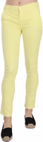 Yellow Cotton Stretch Low Waist Skinny Casual Trouser Pants 3