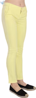 Yellow Cotton Stretch Low Waist Skinny Casual Trouser Pants 4