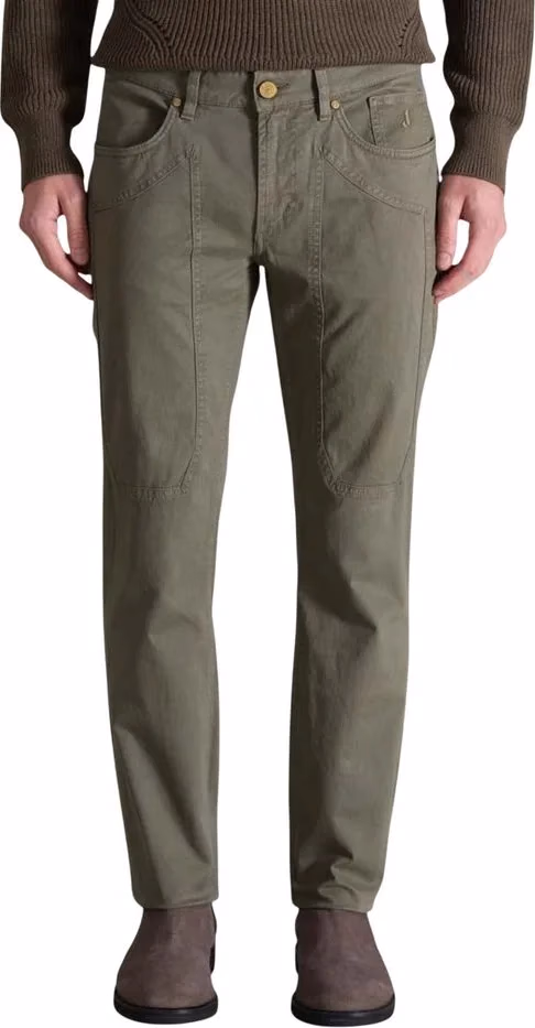 Green Cotton Skinny Pants