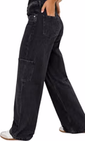 Black Cotton Relaxed Fit Jeans 4