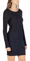 Black Polyester Short Dress 3