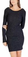 Black Polyester Short Dress 5