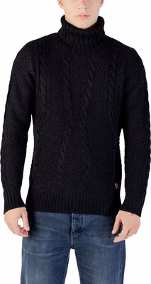 Black Marabou Turtleneck