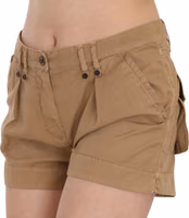 Brown Mid Waist 100% Cotton Mini Shorts 2