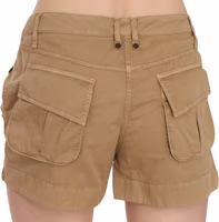Brown Mid Waist 100% Cotton Mini Shorts 3