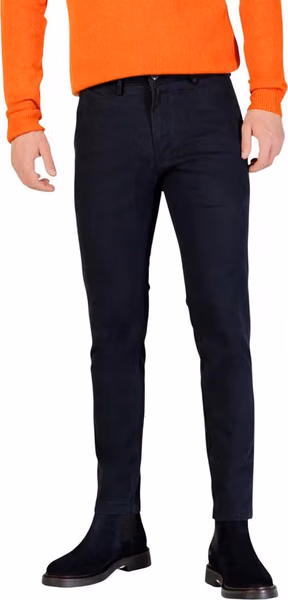 Blue Cotton Skinny Pants