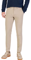 Beige Cotton Skinny Pants 1