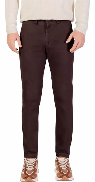 Brown Cotton Skinny Pants