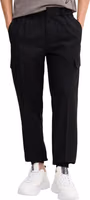 Black Polyester Casual Pants 1