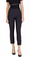 Black Polyester Casual Pants 1