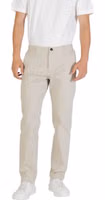 Beige Polyester Casual Pants 1