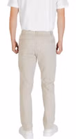 Beige Polyester Casual Pants 2