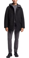 Black Polyester Full-Length Jacket 3