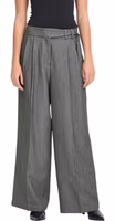 Gray Polyester Casual Pants 1