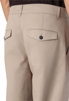 Beige Cotton Casual Pants 3
