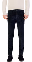 Blue Cotton Casual Pants 1