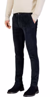 Blue Cotton Casual Pants 2