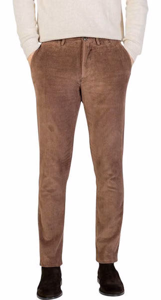 Brown Cotton Casual Pants